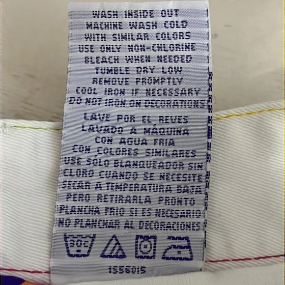 Lisa Frank Vintage Embroidered White Denim Skort/Skirt - Size 7 - Picture 10 of 14